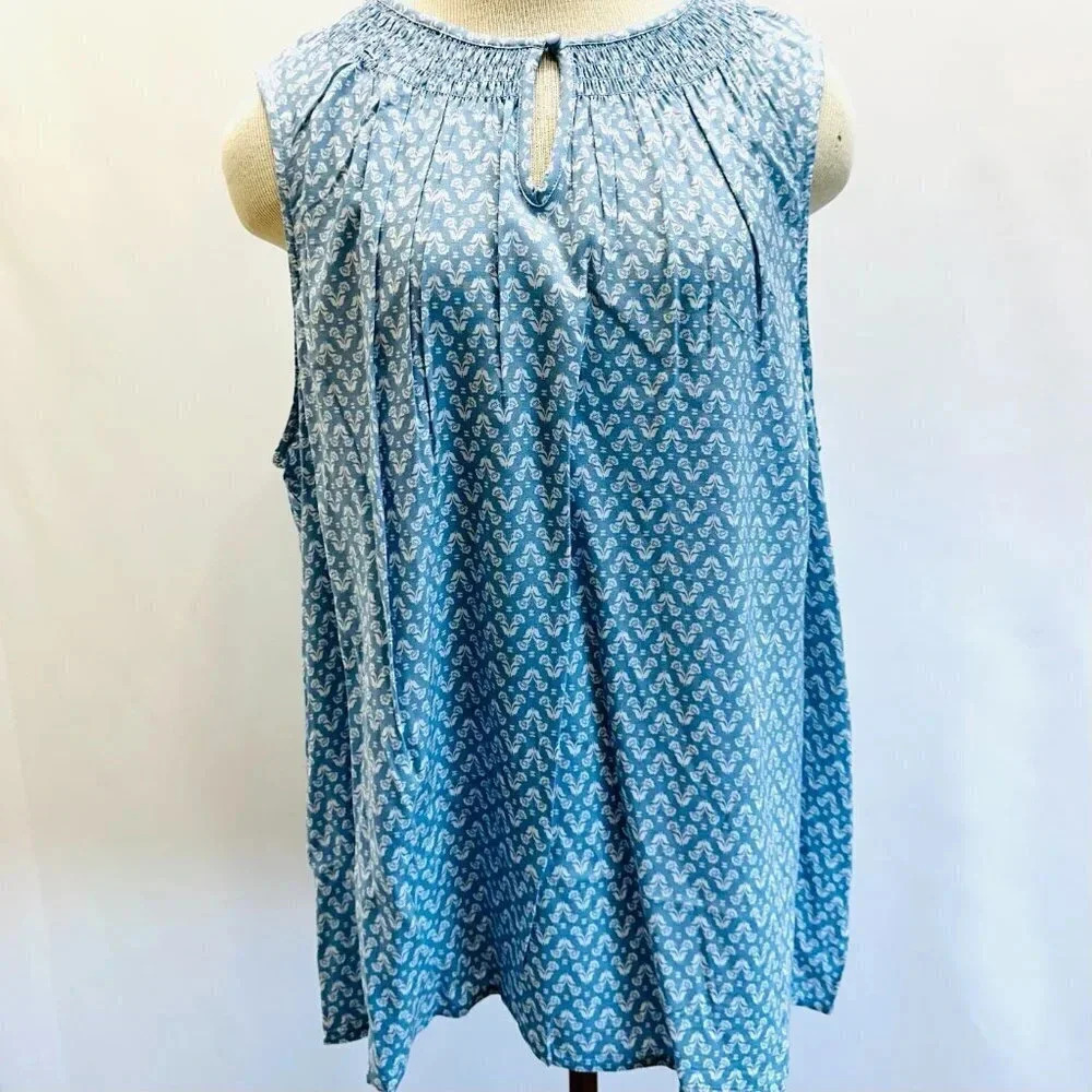 NWT CROFT&BARROW Women Sleeveless Pullover Keyhole Neckline Floral Shirt Sz PXXL